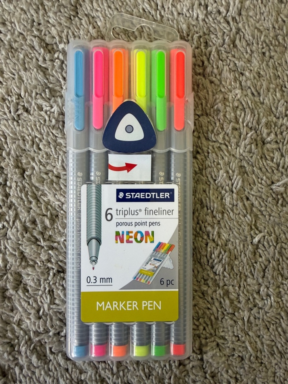 Staedtler Triplus Fineliner Neon Marker Pens - 6 Pack
